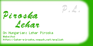 piroska lehar business card